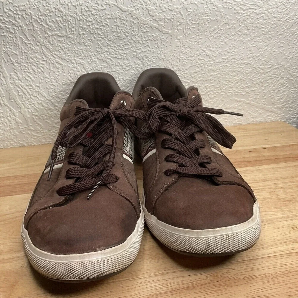 Lacoste Europa NS SPM 21233-0511‎ Brown Lace Up Sneaker Men 13 Indonesia Leather